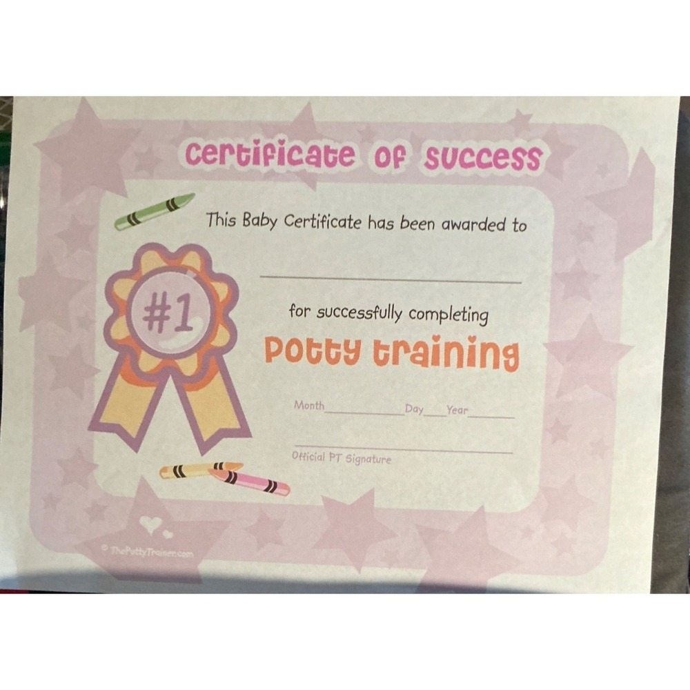 Potty Trainer Potty Chart 48 Stickers My Potty Journal Success Certificate Pink